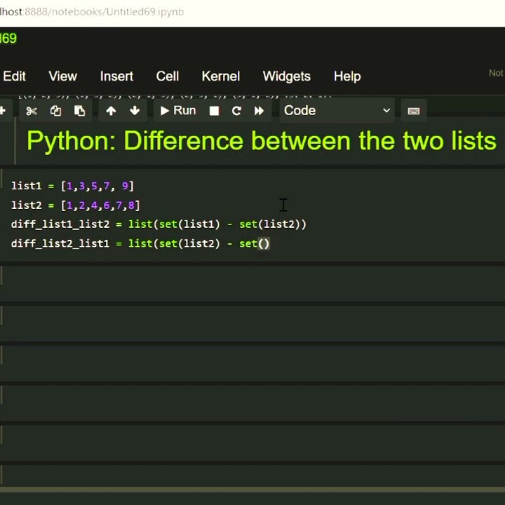 #Python: Difference between the two lists - YouTube