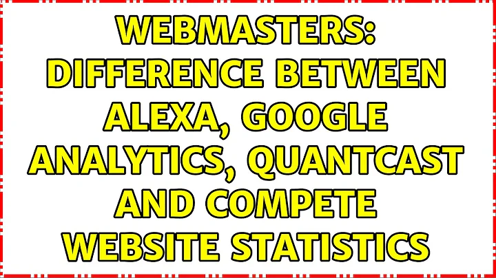 Webmasters: Difference between Alexa, Google Analytics, Quantcast and Compete website statistics