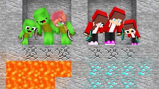 JJ and Mikey Found Family MINE DIG Challenge  Maizen Parody Video in Minecraft