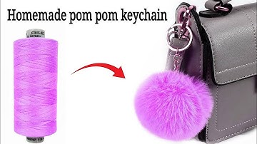 DIY Homemade pom pom keychain 😍 | how to make pom pom keychain | homemade keychain |pom pom keychain