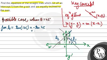 Find the equations of the straight lines which cut off an intercept 5 from the \( y \)-axis and ...