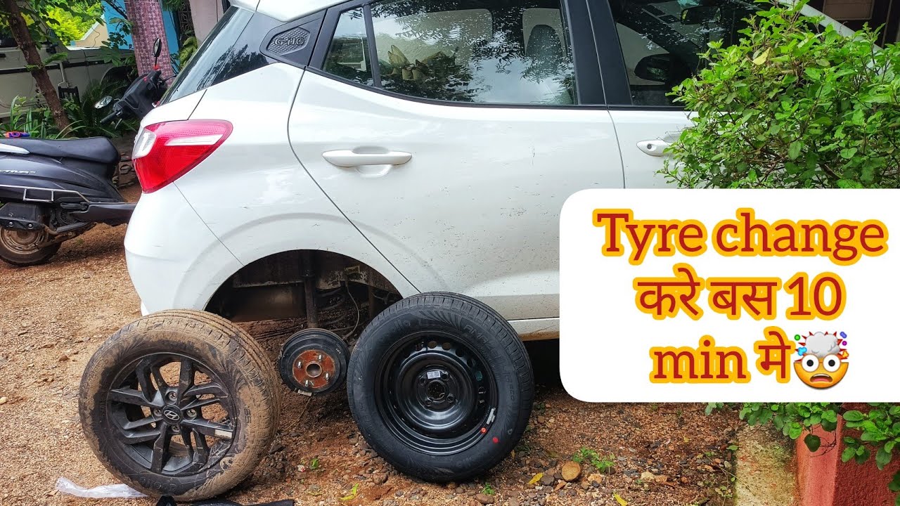 || Puncture tyre केसे change kare💪 || Hyundai Grand I 10 Nios spare wheel || 