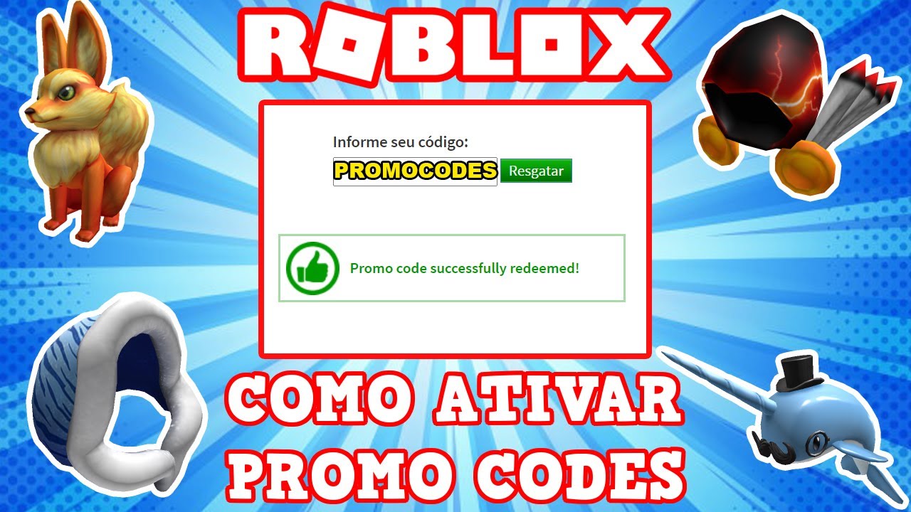 ROBLOX COMO ATIVAR PROMO CODES PARA PEGAR ITENS GRÁTIS 