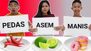 TANTANGAN MAKANAN PEDAS, ASEM, MANIS!! | Mikael TubeHD