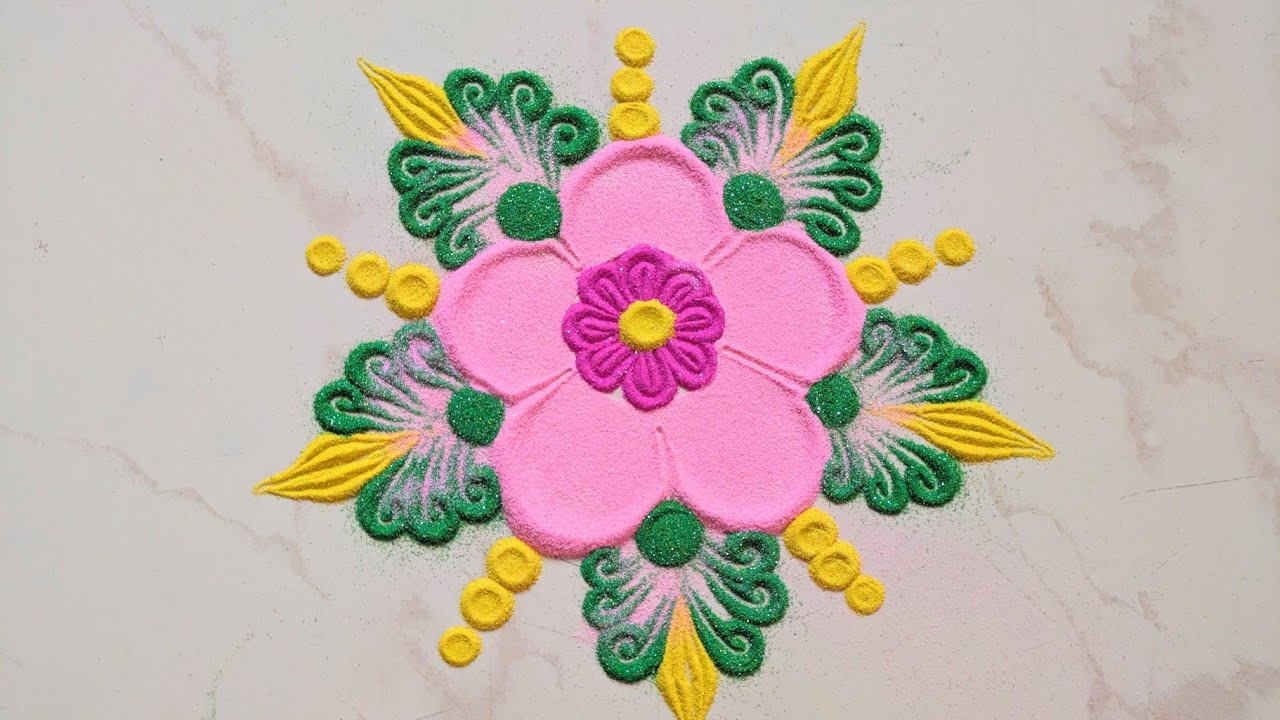 Beautiful rangoli design for daily use 🌸