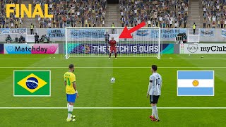 Brazil vs Argentina - Penalty Shootout 2024 | Final Copa America | PES Gameplay PC