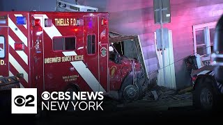 6 hurt when fire department vehicle hits Rockland County, N.Y. home