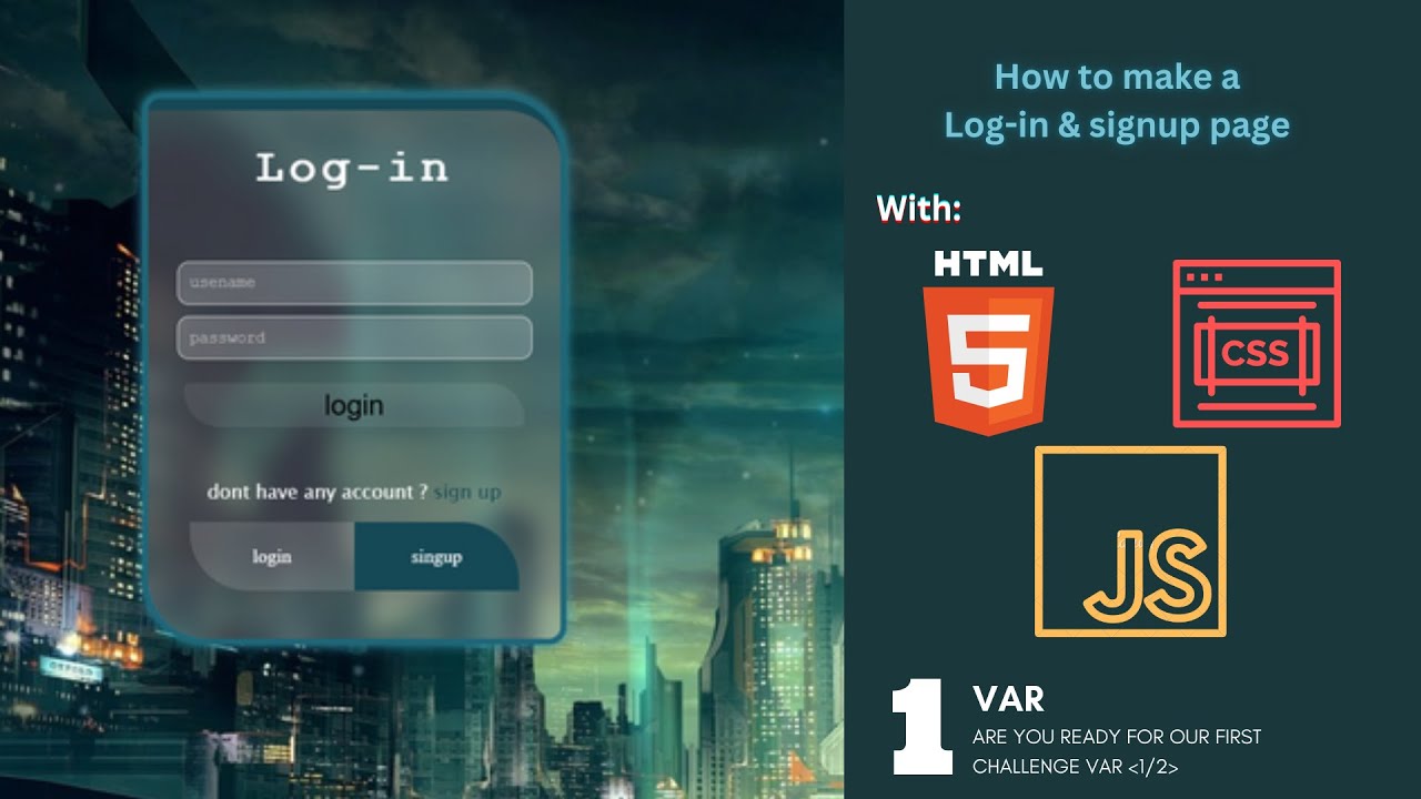 Tantangan Html/css Siap Menerima Tantangan? Bikin Halaman Login & Signup Keren dengan HTML ...