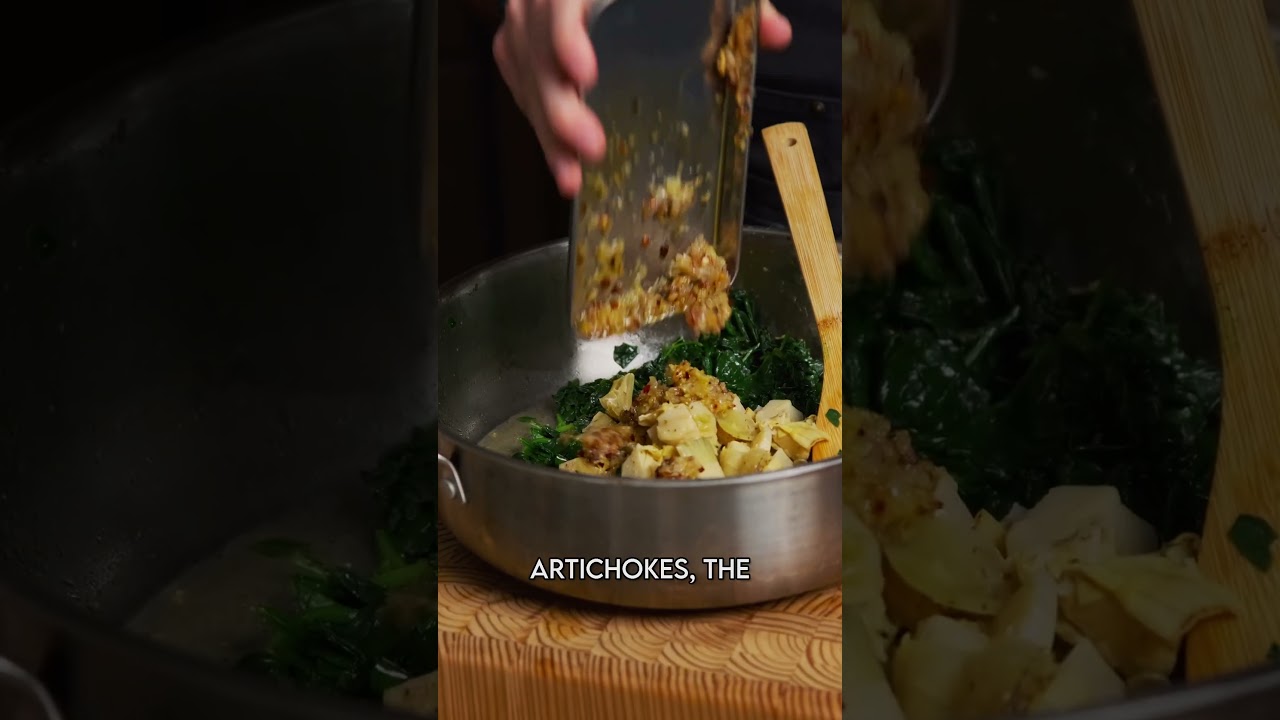 Дип из шпината и артишоков с оливковым маслом с тосканскими травами