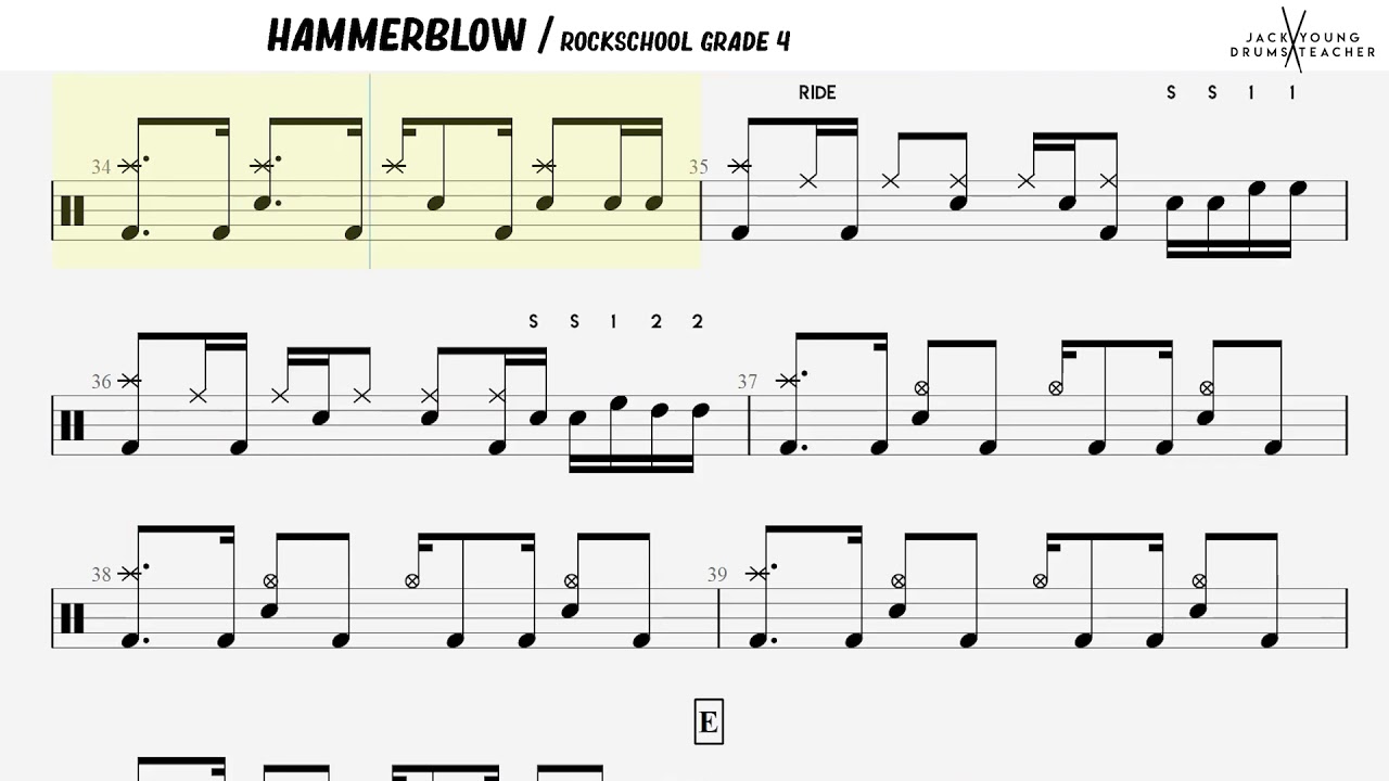 How to Play Hammerblow  - Rockschool Drums Grade 4