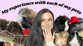 ALL of my pets and my experience’s with them!!