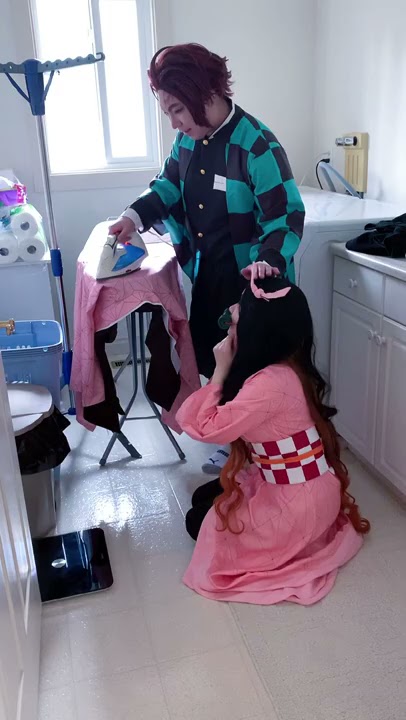 Tanjiro and Nezuko cosplay prep #shorts