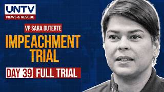 FULL TRIAL: Impeachment Trial of Vice President Sara Duterte, Day 39 – October 13, 2026