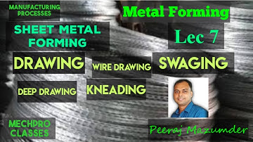 Metal Forming | Lec 7 | Sheet Metal forming | Deep Drawing | Wire Drawing | Swaging |