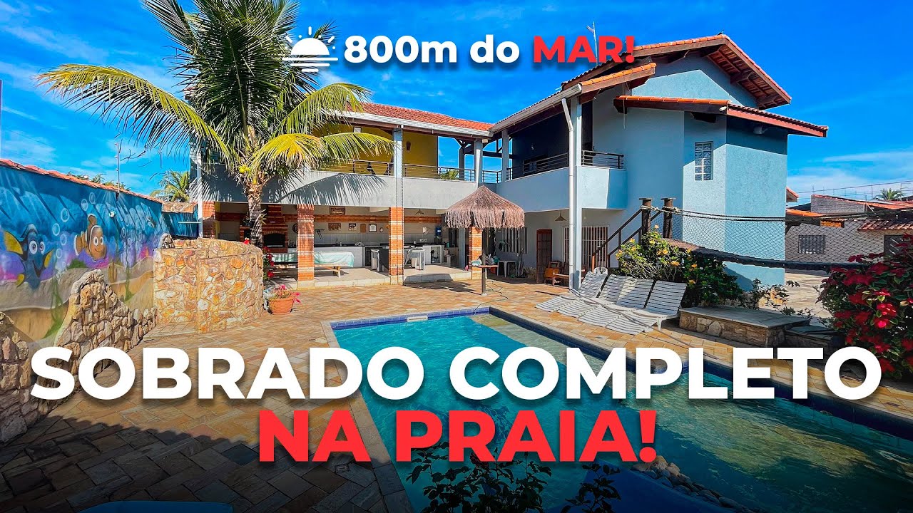 SOBRADO NA PRAIA COMPLETO COM 4 DORMITÓRIOS E PISCINA! | REF 494