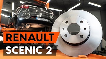 How to change rear brake discs / rear brake rotors on RENAULT SCENIC 2 (JM) [TUTORIAL AUTODOC]