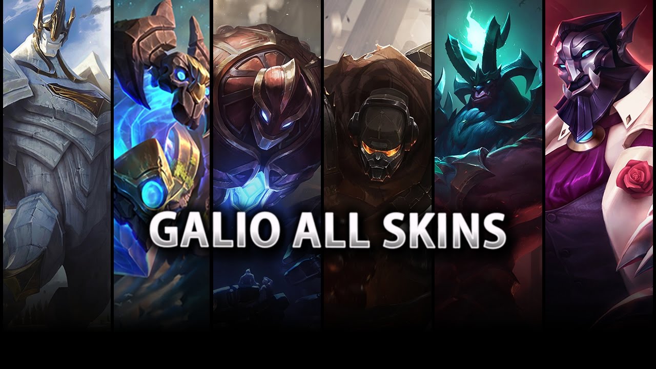 League of Legends - Galio Rework All Skins Spotlight - YouTube