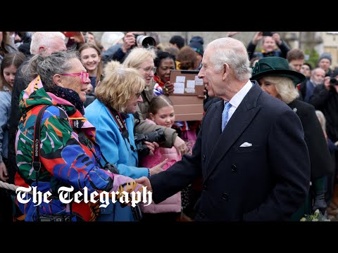 King Charles greets well-wishers on surprise walkabout for Easter Sunday