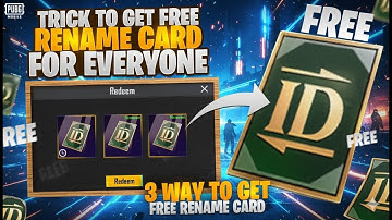 3 Quick Ways to Get FREE Rename Cards in PUBGM 🔥