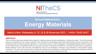 2023-11 - NITheCS Mini-school: 'Energy Materials' L1