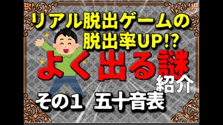 【初心者向け】リアル脱出ゲームの脱出率UP!?よく出る謎紹介　その１五十音表【謎解き】【ゆっくり解説】