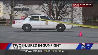 Two injured in gunfight in front of IMPD plainclothes officer