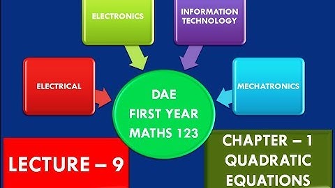 DAE Math - 123 Chap1 Exercise 1.1 1st Year Paper A - Electrical / Electronics / IT / Mechatronics