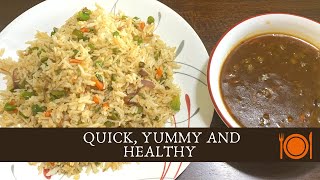 Easy Vegetable Fried Rice Recipe + Gravy Recipe for fried rice || Quick and Easy || Malayalam