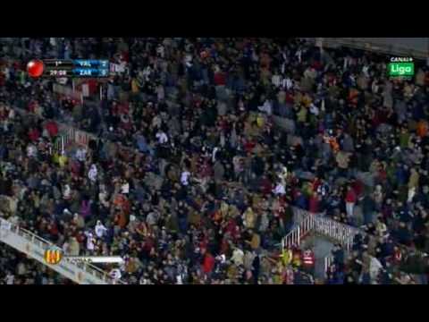 Gol David Villa - Valencia 3 - 1 Zaragoza