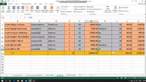 การใช้สูตรExcel สรุปยอดรายจ่ายเงินเดือนของพนักงาน