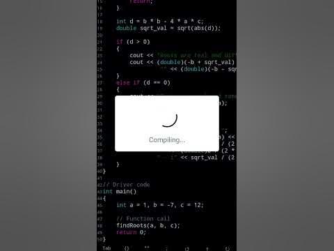 C++ Program To Find The Roots Of Quadratic Equation #subscribe # ...