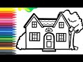 Drawing a house and garden for children/رسم منزل وحديقة للأطفال/Рисование дома и сада для детей