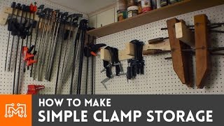 Learn how to make three different types of clamp storage for your shop. These are quick and simple. You can help support my 