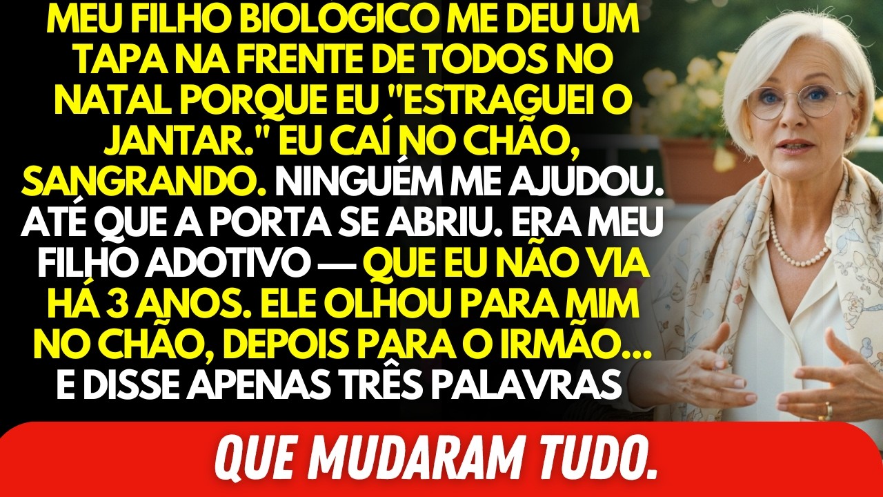 Meu Filho Me Bateu na Frente de Todos no Natal — Até Que Meu Filho Adotivo Abriu a Porta e Me Viu…