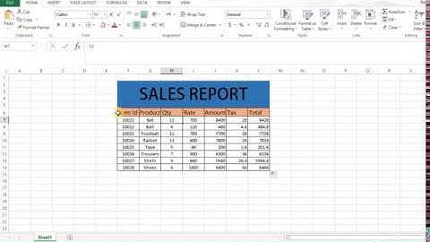 How To Create Sales Report Using Excel