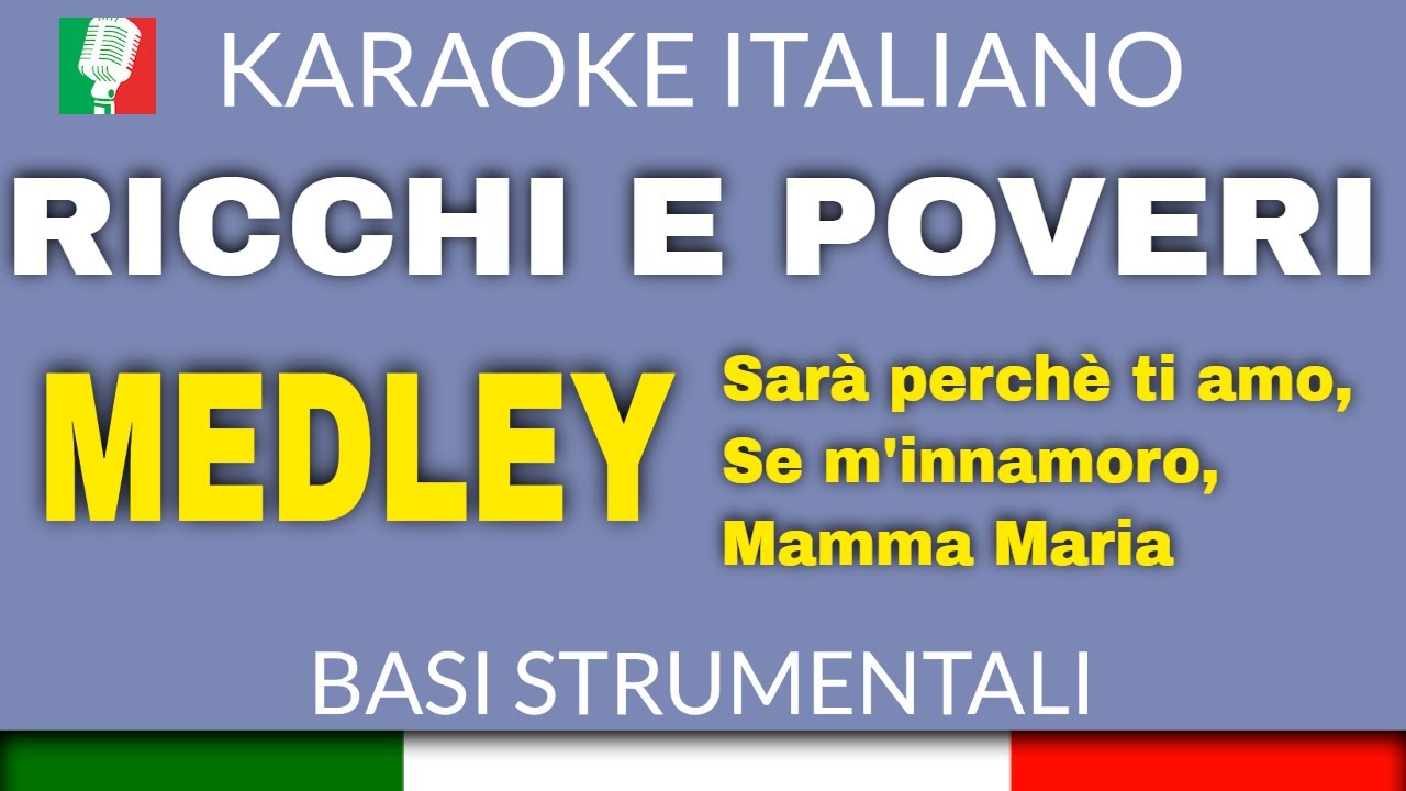 Medley Ricchi e Poveri Dance - Karaoke Strumentale Italiano 🎤