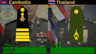 Military ranks of the Cambodia vs Thailand #thailand #cambodia #army #royalthaiarmy #CambodianArmy