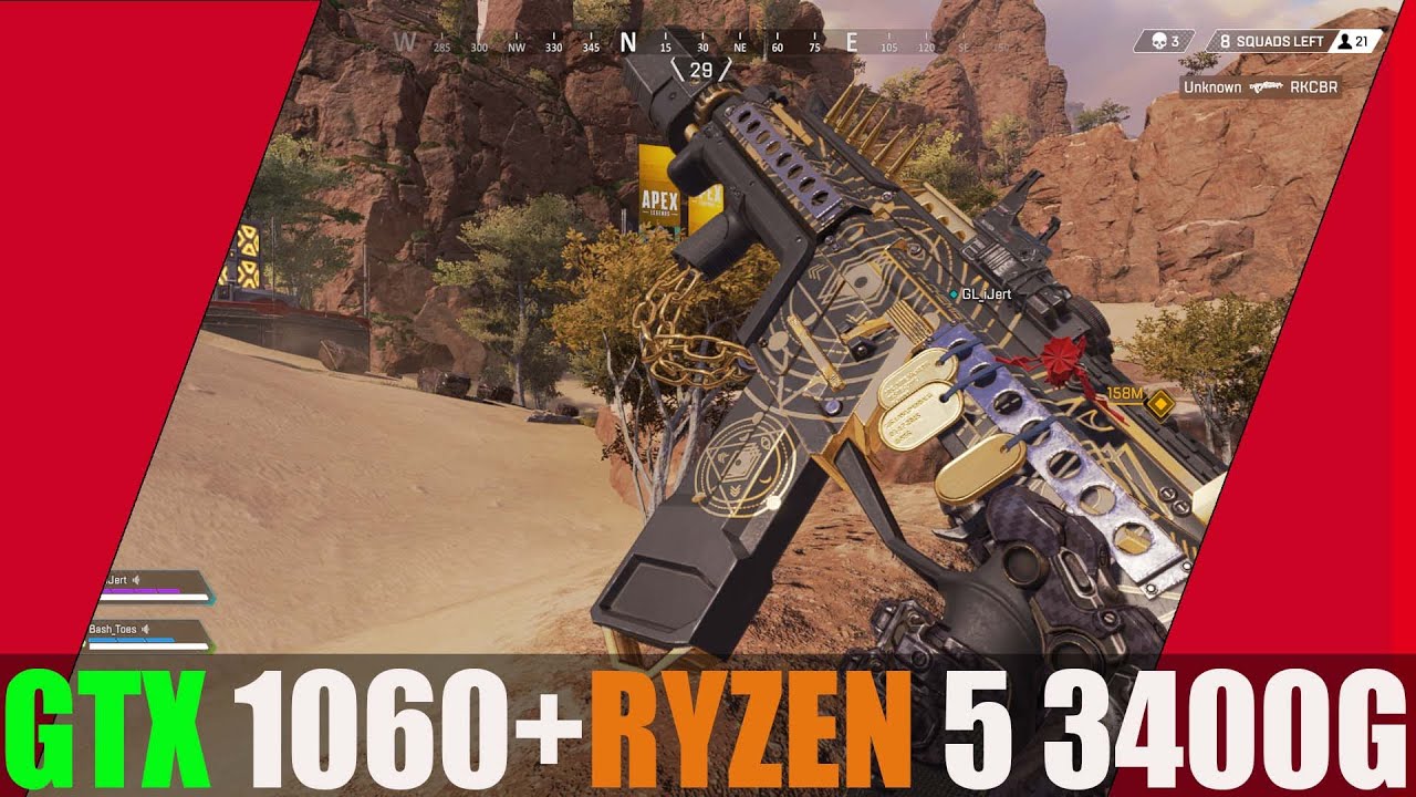 Apex Legends GTX 1060+RYZEN 5 3400G Ultra Settings YouTube