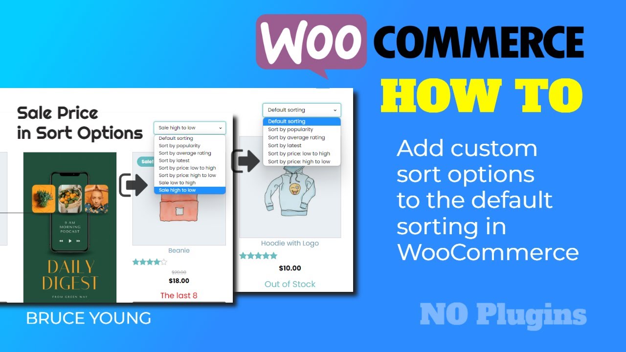 Add Sale Products to the WooCommerce default sort dropdown - No plugin -  WooCommerce Tutorial 