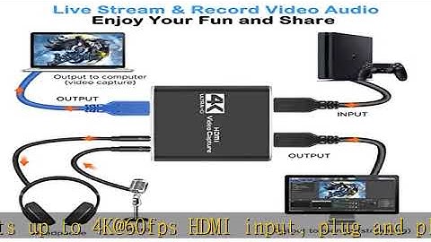 Capture Card, Audio Video Capture Card with Microphone 4K HDMI Loop-Out, 1080p 60fps Video Recorder