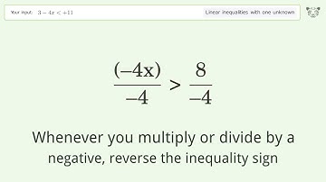 Solving Linear Inequalities: 3-4x is Smaller Than +11
