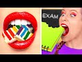 SMART FOOD SNEAKS AND MAKEUP TRICKS ||Hilarious DIY School Supplies for Laughs By 123 GO! GOLD