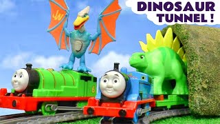 magic dinosaur tunnel toy train story with the funlings