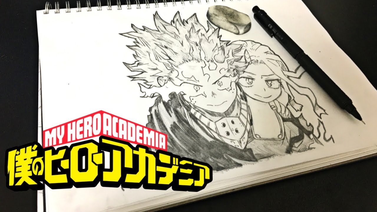 ヒロアカ デクとエリちゃんを描いてみた Drawing Deku Eri Youtube