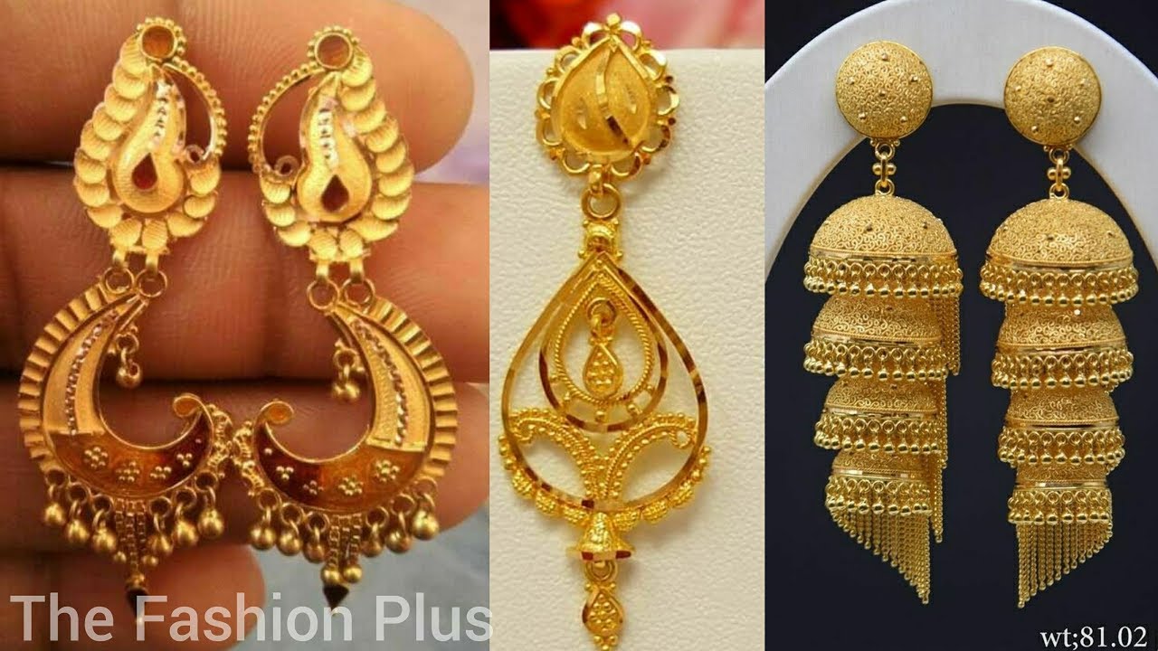Big Hoop diamond Jhumkas Earrings | Gold hoop earrings with Jhumka | A –  Indian Designs