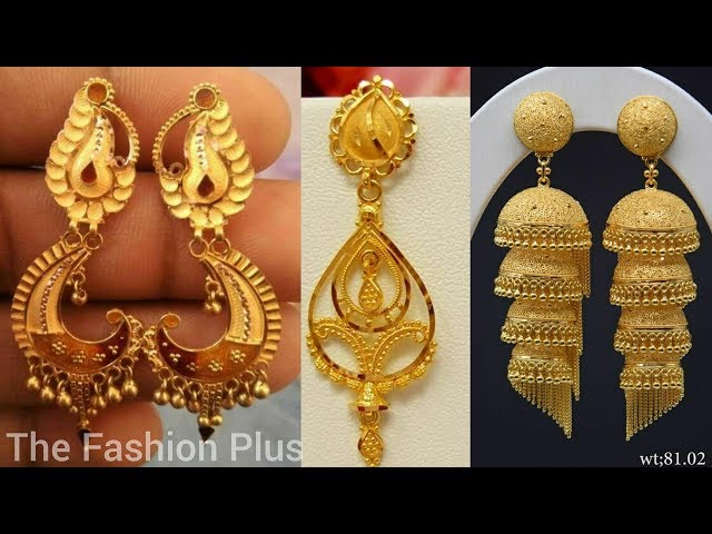 10 Latest Gold Earrings designs | Gold er Kaner Dul - People choice