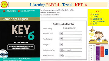 KET 6 Listening Part 4 Test 4 (Transcript + Key)