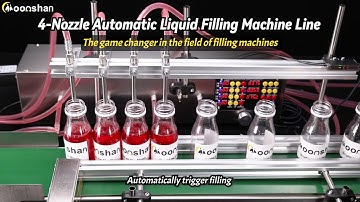 Moonshan 4-Nozzle Liquid Filling Machine with Conveyor (T400 Electric Version)