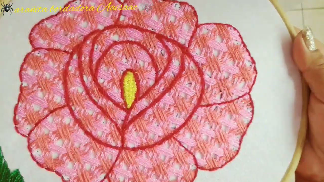 ¿Quieres Bordar Una Rosa Grande y No Sabes Como?👀Mira Este Video De Bordado a Mano Paso a Paso