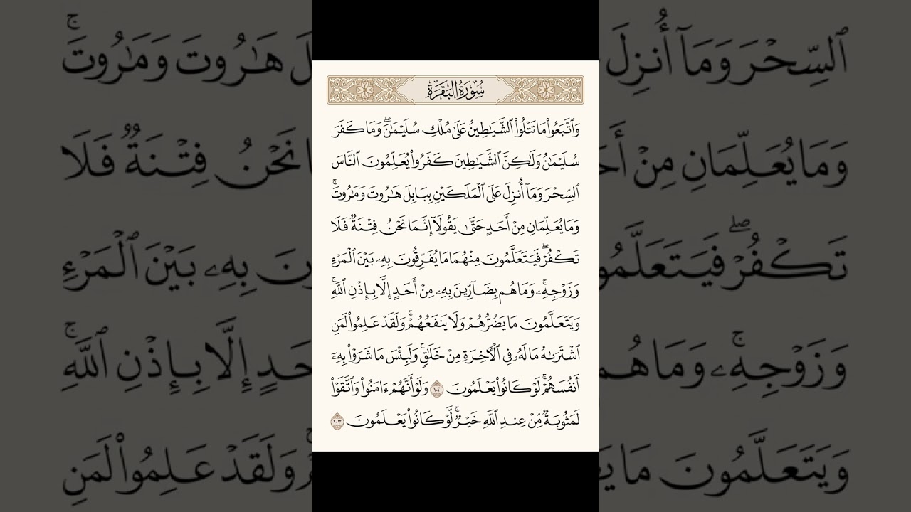سورة البقرة 102-103 | القارىء ياسر الدوسري